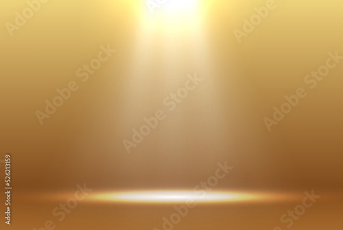 abstract spotlight in center on gradient gold background can be use for notebook cover product package design food and beverage label advertisement poster website banner vector eps.