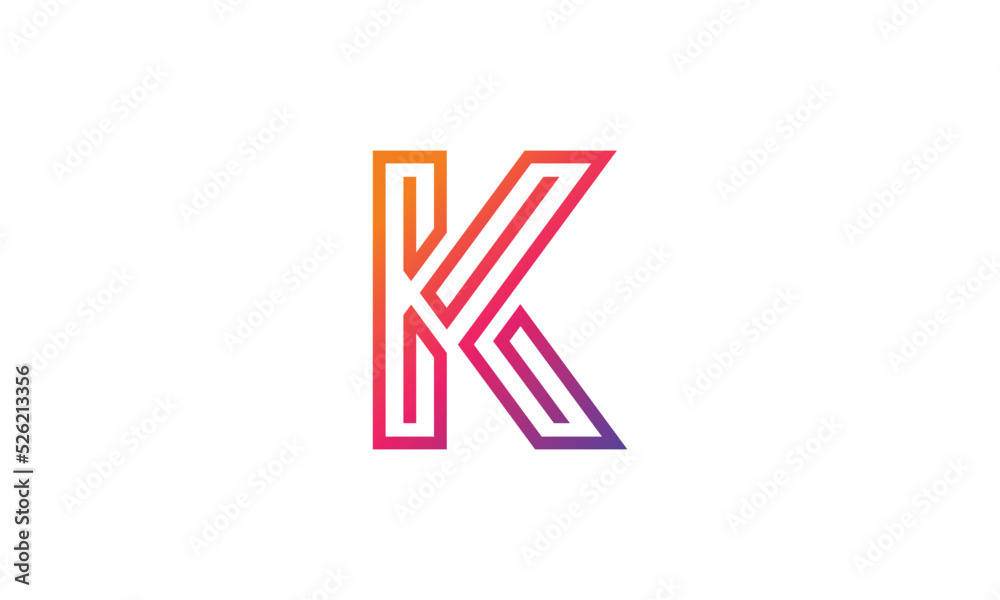 Letter K Business Logo Concept sign icon symbol Design Line Art Style. Vector illustration template Letter K Business Logo Concept sign icon symbol Design Line Art Style. Vector illustration template
