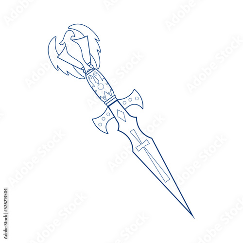 Isolated draw sword heraldry vector illustration