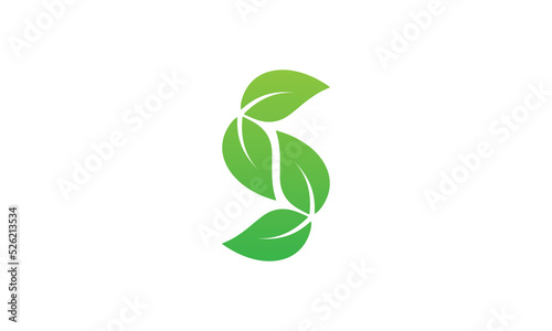 Letter S Leaf Logo Concept sign icon symbol Design. Herbal, Natural, Ecology Logotype. Vector illustration template