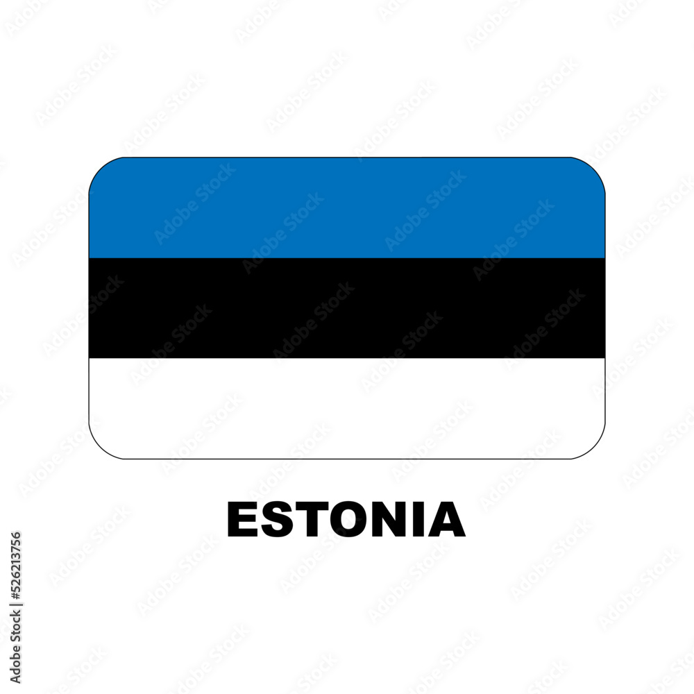 Oficial national flags of the world. Estonia country. Design rectangular. Vector Isolated on a blank background which can be edited and changed colors. Oficial national flags of the world. Estonia country. Design rectangular. Vector Isolated on a blank background which can be edited and changed colors.