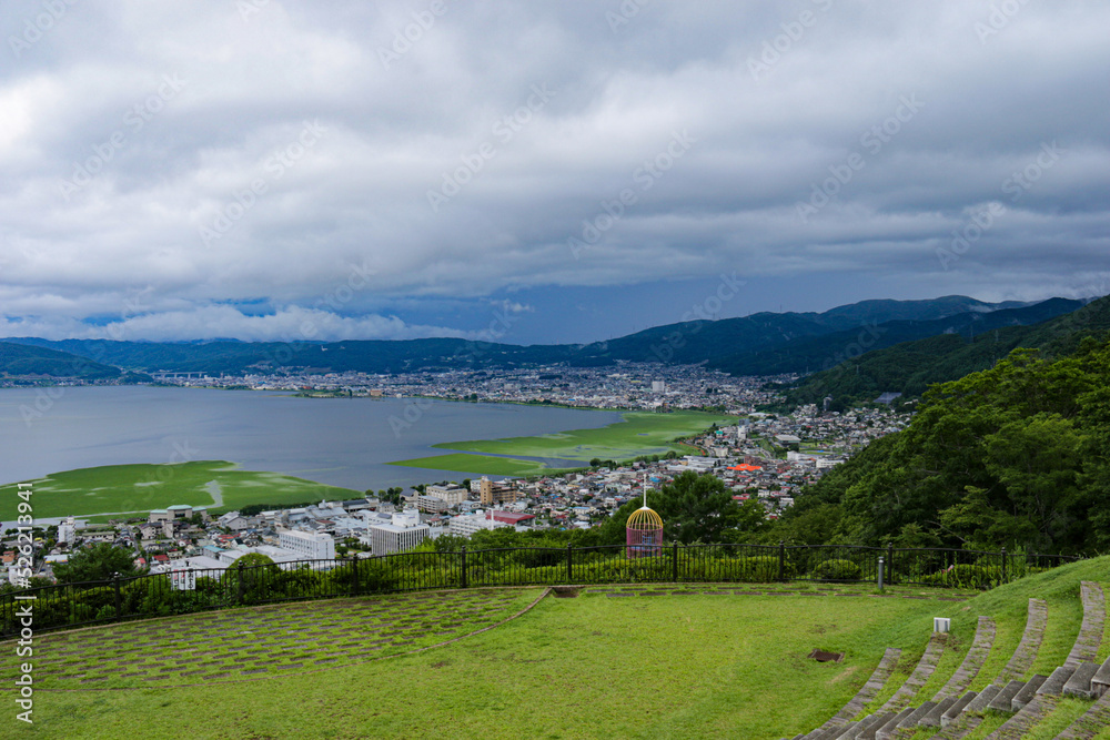 立石公園からの諏訪湖の絶景　長野県諏訪市　日本