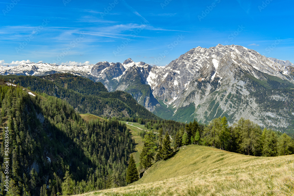 Berchtesgaden national park with Mt. Watzmann in springtime