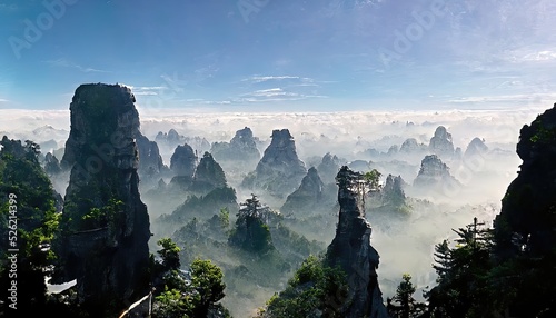 Zhangjiajie Avatar Mountains located in china, Hunan photo