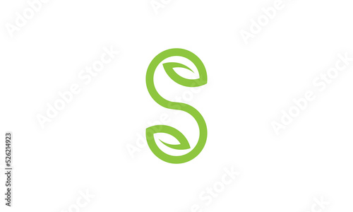 Letter S Green Leaf Logo Concept sign icon symbol Design. Herbal, Natural, Eco Logotype. Vector illustration template