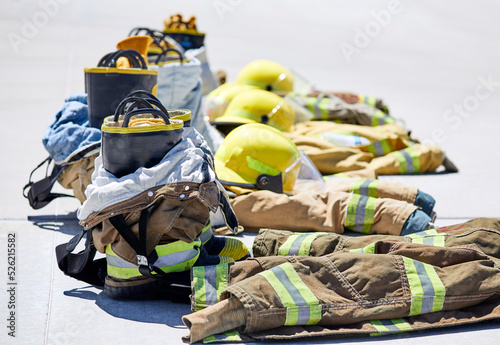 Cadet fire fighter trainee's equipment