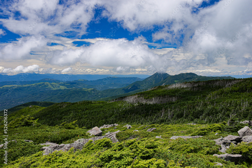 北八ヶ岳　中山山頂展望台からの絶景　長野県　日本