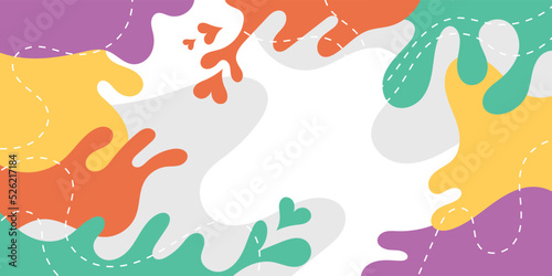 Flat color design abstract fluid illustration vector background