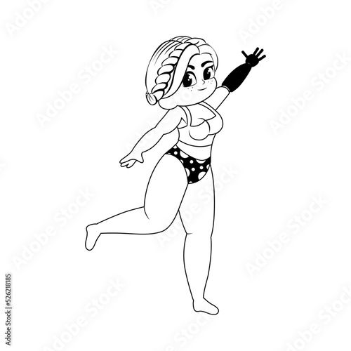 Isolated draw prothesys body positive vector illustration