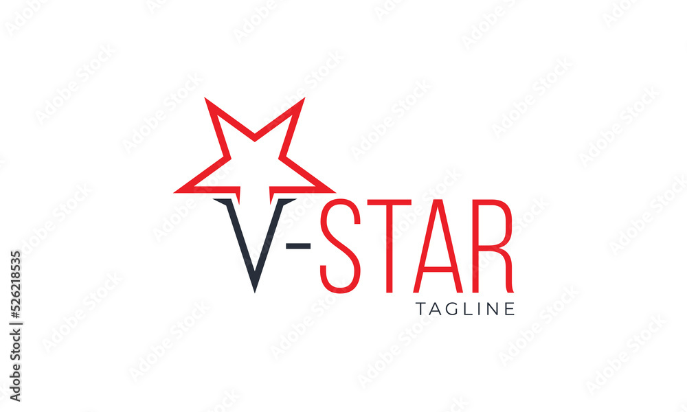 Letter V Star Logo Concept sign icon symbol Design. Vector illustration template Letter V Star Logo Concept sign icon symbol Design. Vector illustration template