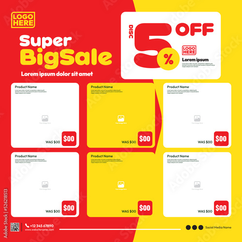 square social media template for supermarket product promotion