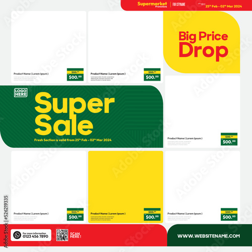social media catalog promotion template for supermarket promotion