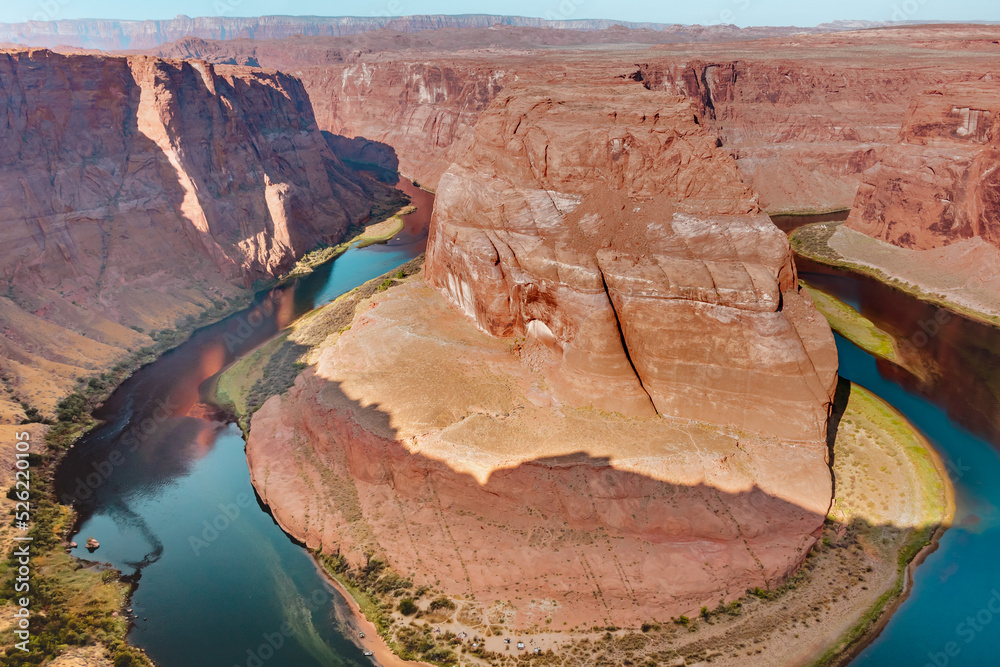 Horseshoe Bend red rock cliffs and Colorado river view at Grand Canyon in northern Arizona desert