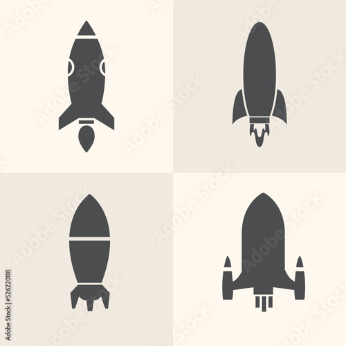 set of space rocket