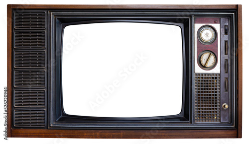 Old television isolated for design