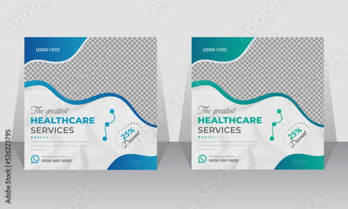 Medical Healthcare Social media template. promotion square web banner for hospital and clinic doctor Instagram post design