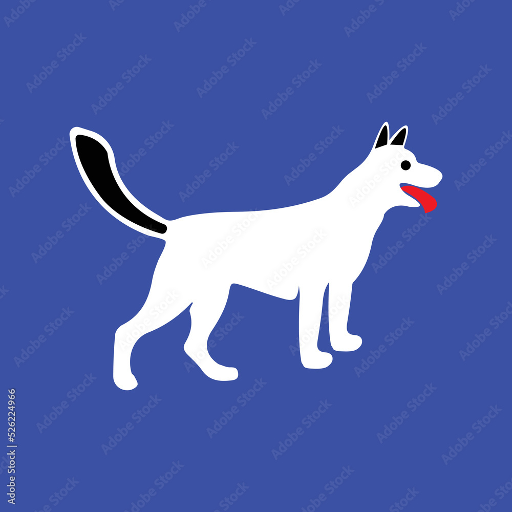 White dog animal logo 