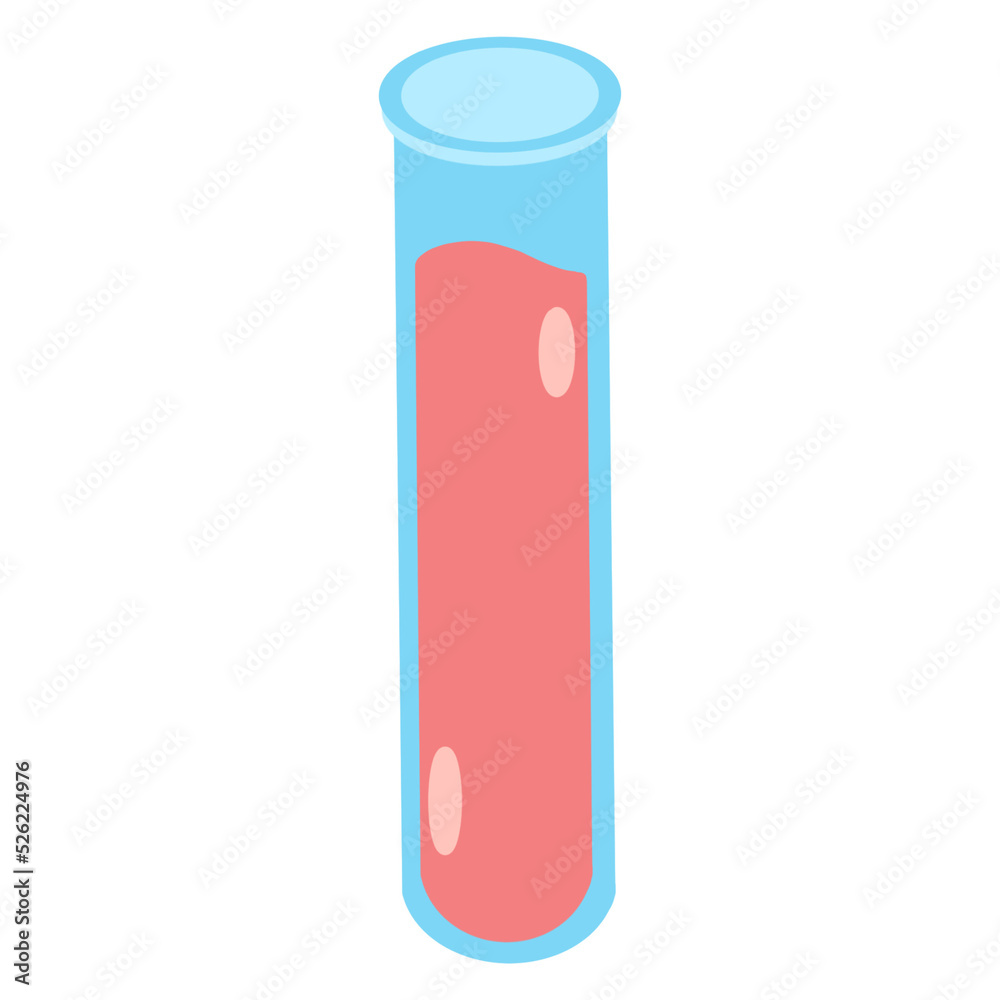 Cartoon Style Red Liquid in Test Tube Cartoon Style Red Liquid in Test Tube
