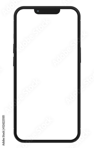 Smartphone mockup, cellphone frame with blank display, 3d rendering