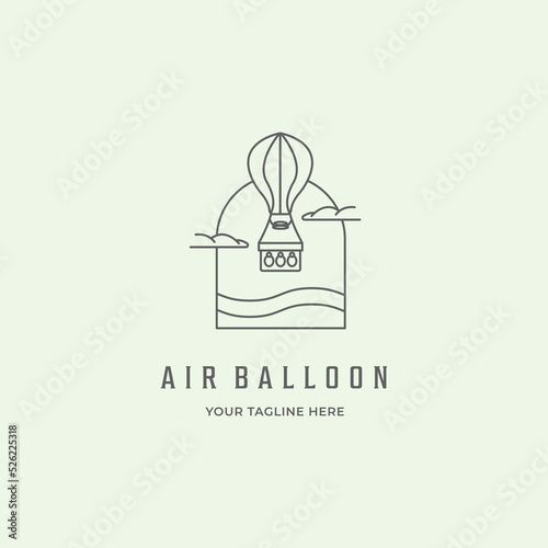 Wallpaper Mural air balloon vector logo vintage minimalist icon sky Torontodigital.ca