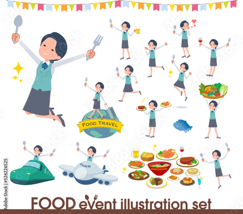 食のイベントに関する事務員女性のセット