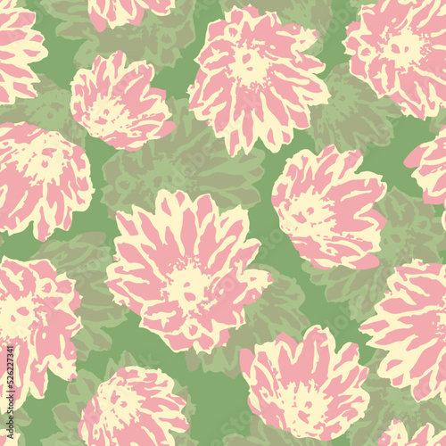 seamless plants pattern background with doodle hand drawn flowers , greeting card or fabric