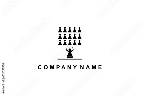 Classical Choir Chorus Vocal group perform led by a conductor, Christian Church Music Gospel logo design