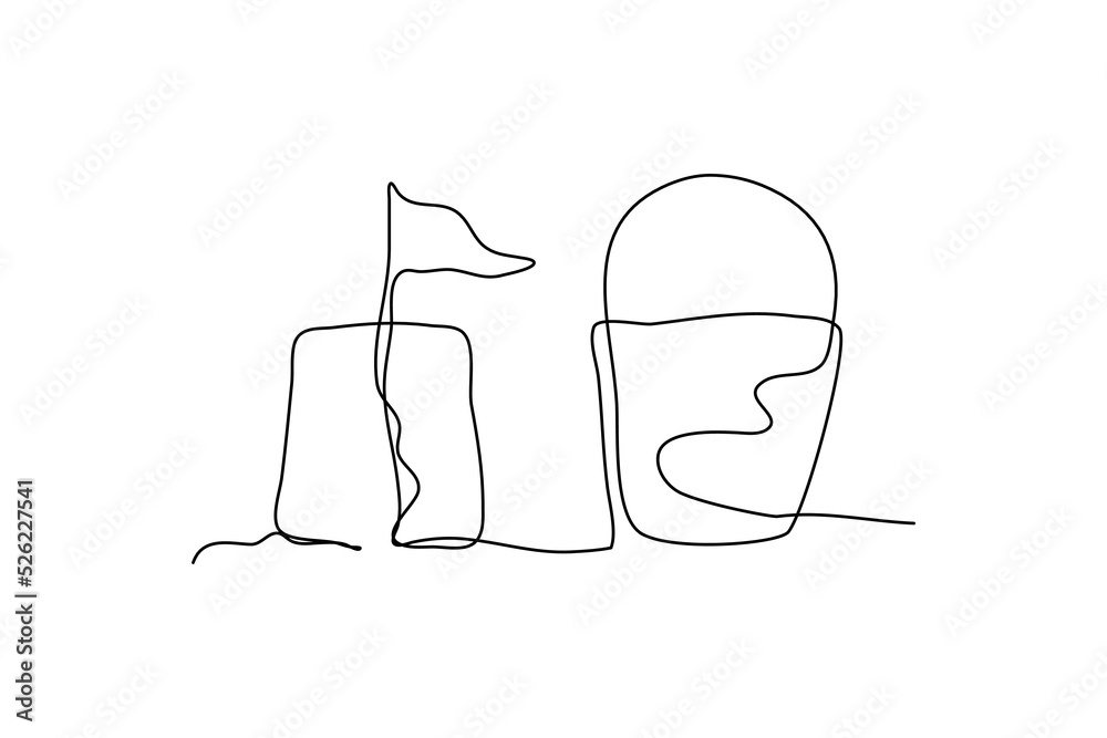 One continuous line of children's toys. Minimalist style vector illustration in white background. One continuous line of children's toys. Minimalist style vector illustration in white background.