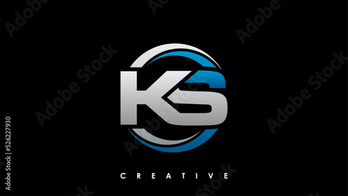 KS Letter Initial Logo Design Template Vector Illustration photo
