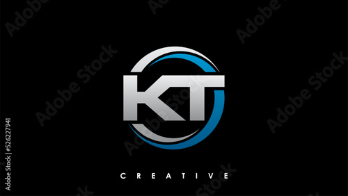 KT Letter Initial Logo Design Template Vector Illustration