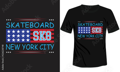Skateboard New York City T-shirt Design