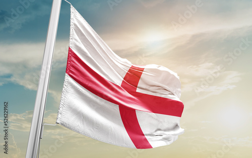 England national flag cloth fabric waving - Image