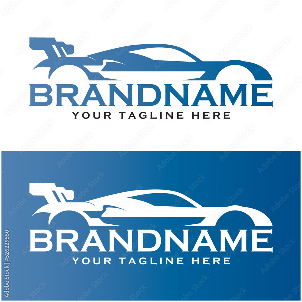 set of creative racing car logo with slogan template set of creative racing car logo with slogan template