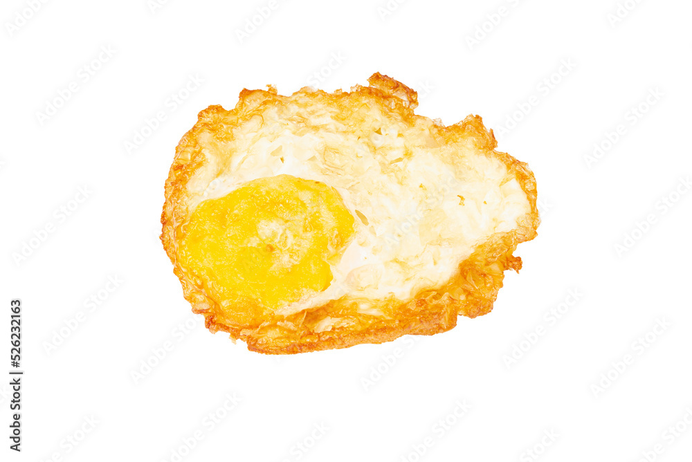 Isolated fried egg. Crispy Fried Egg. Heart disease and Hypertension disease concept. Isolated fried egg. Crispy Fried Egg. Heart disease and Hypertension disease concept.