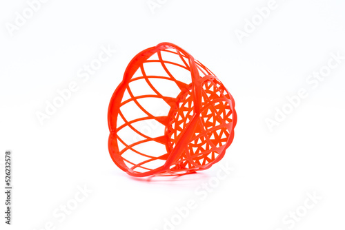 red grid round empty small basket