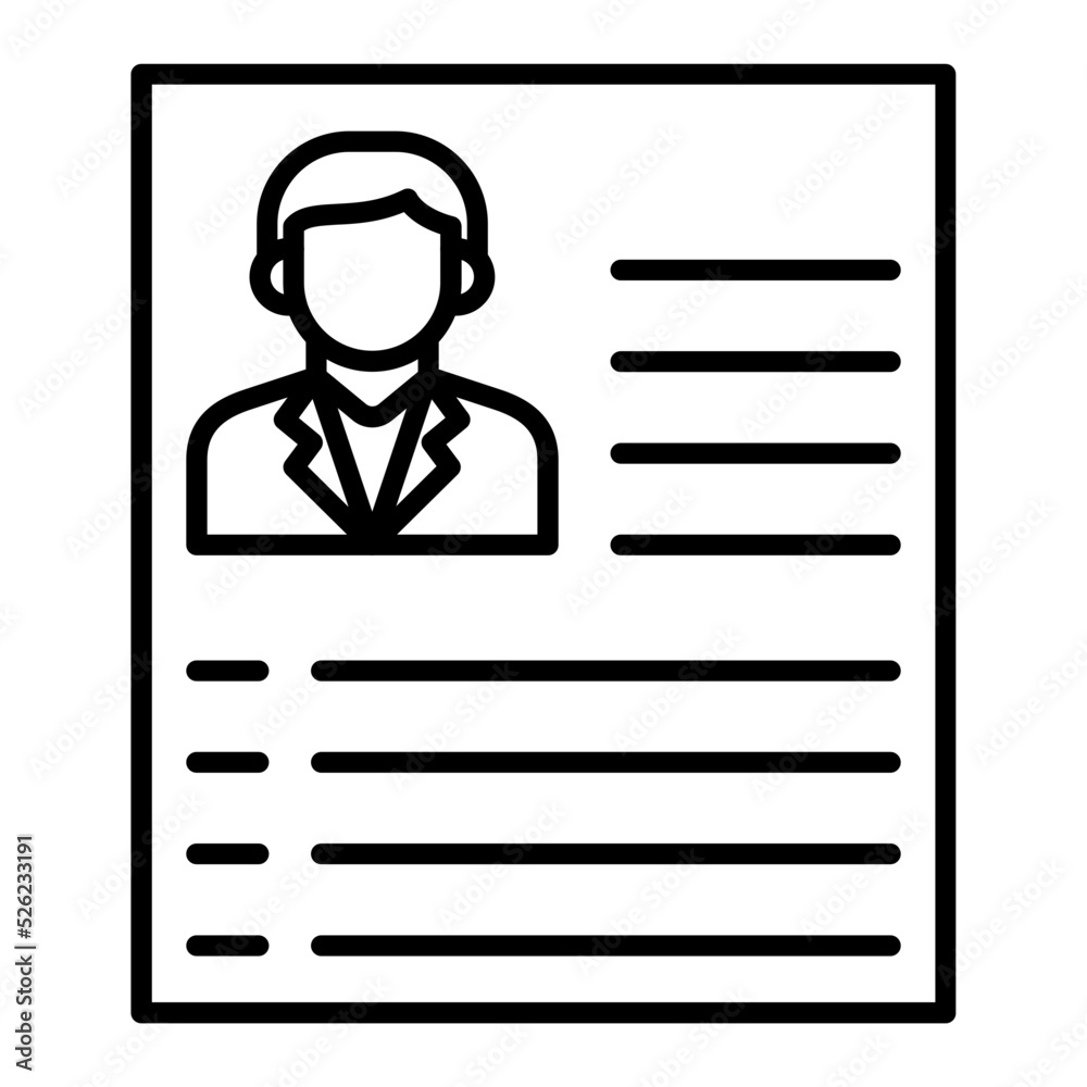 Resume Line Icon Resume Line Icon