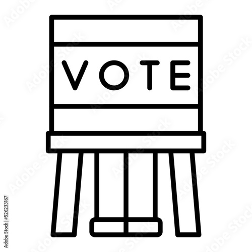 Voting Booth Line Icon