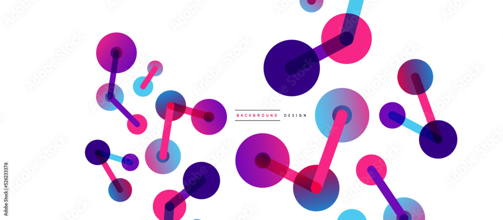 Abstract background. Round dots connected by lines. Trendy techno business template for wallpaper, banner, background or landing Abstract background. Round dots connected by lines. Trendy techno business template for wallpaper, banner, background or landing