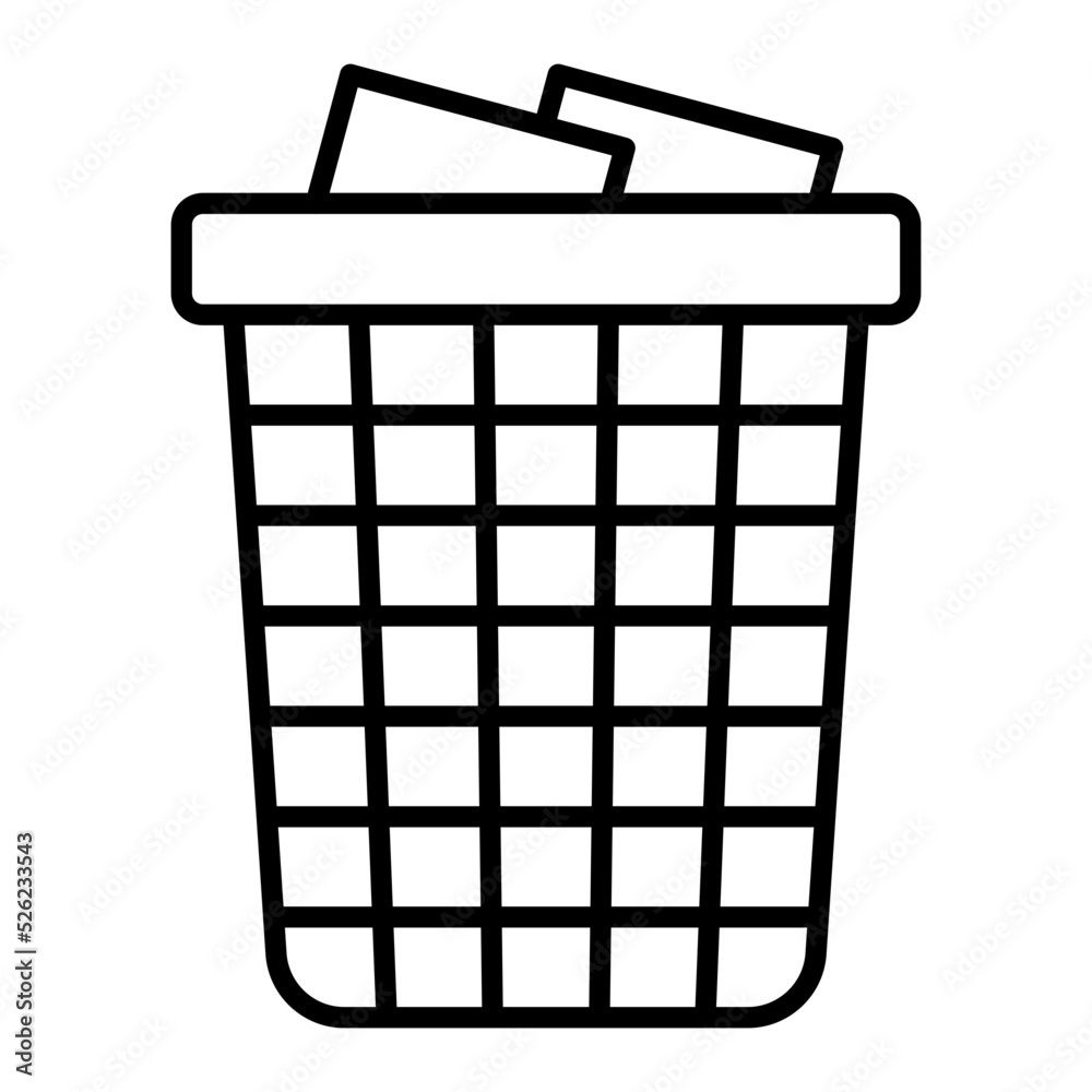 Paper Bin Line Icon Paper Bin Line Icon