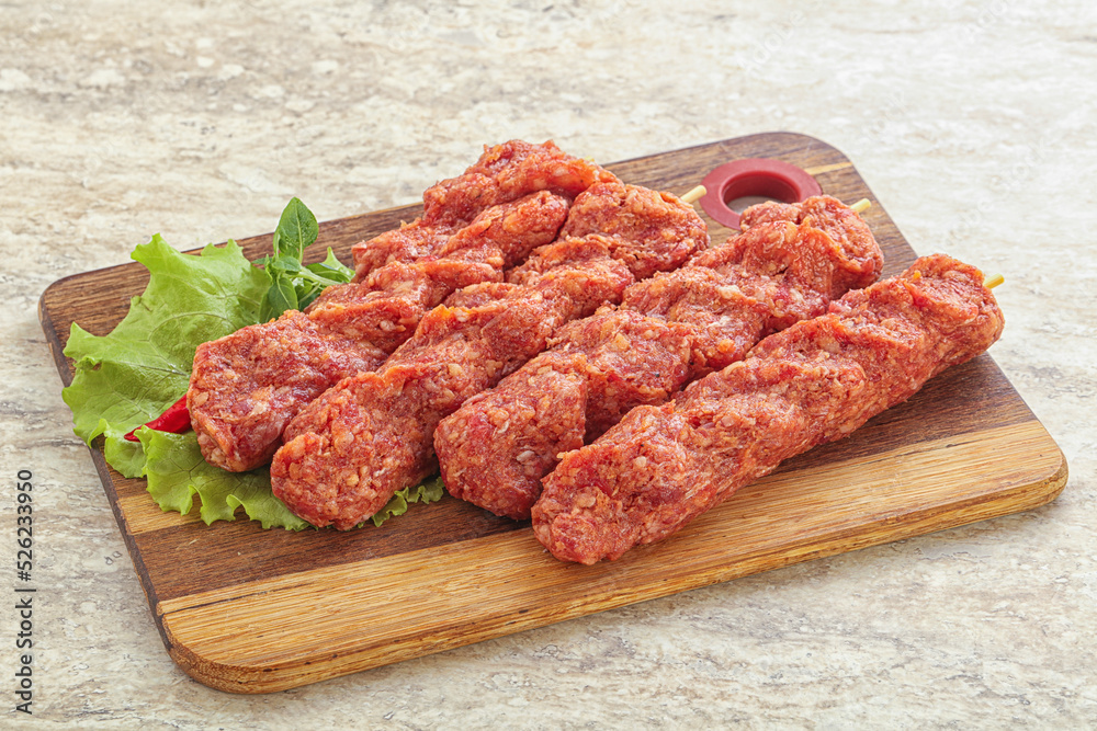 Raw beef kebab minced meat Raw beef kebab minced meat