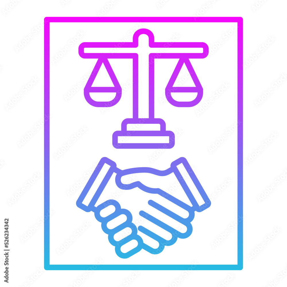 Law Line Gradient Icon Law Line Gradient Icon