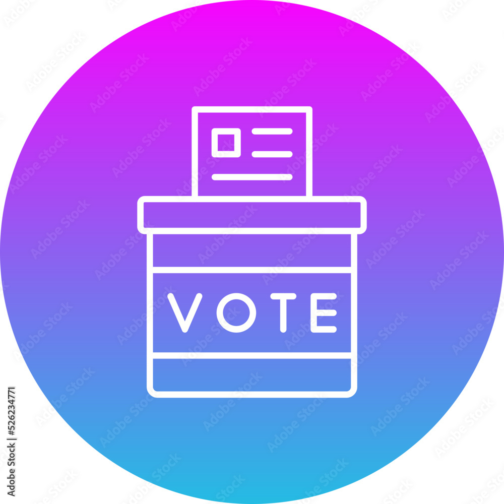 Voting Box Gradient Circle Line Inverted Icon Voting Box Gradient Circle Line Inverted Icon