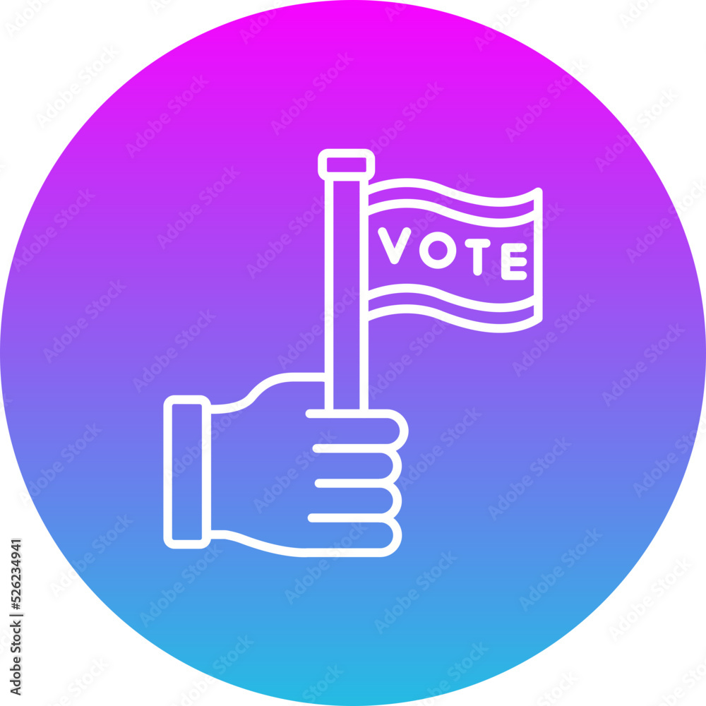 Flag Gradient Circle Line Inverted Icon Flag Gradient Circle Line Inverted Icon