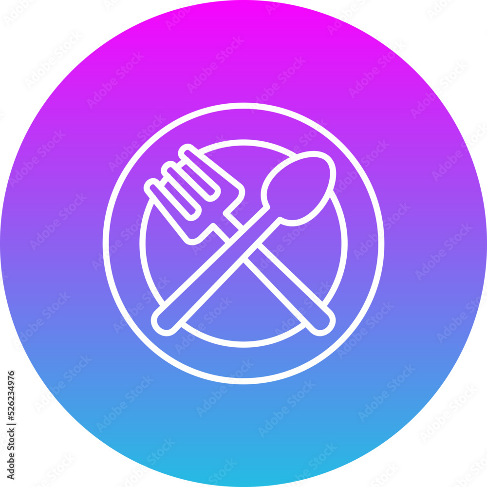 Cutlery Gradient Circle Line Inverted Icon Cutlery Gradient Circle Line Inverted Icon