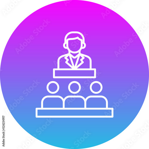 Senate Gradient Circle Line Inverted Icon