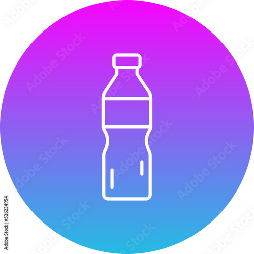 Water Bottle Gradient Circle Line Inverted Icon