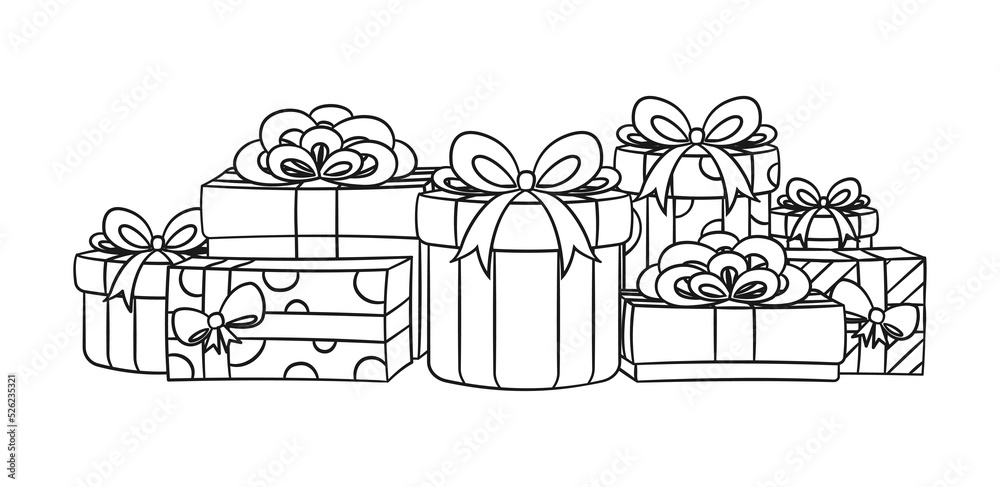 Premium Vector  Coloring page with gift box for kids