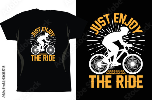 Cycling T-shirt Design Vector graphics. Unisex. Bicycle Riders. Bike Shirt. Funny Cycling T-Shirt. Gifts For Cyclist. Cycling Shirt. Fixed Gear Shirt photo