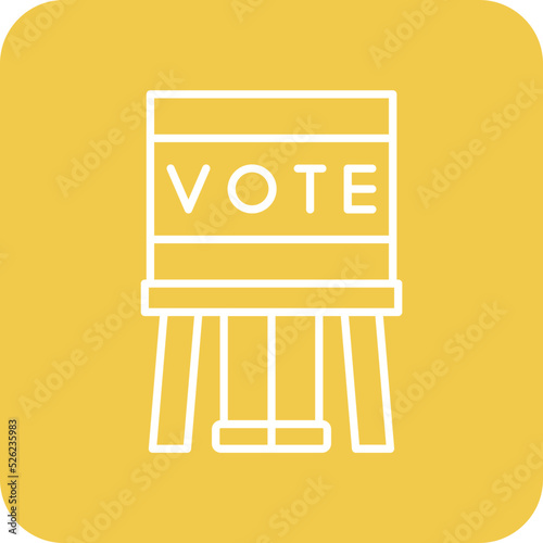 Voting Booth Multicolor Round Corner Line Inverted Icon