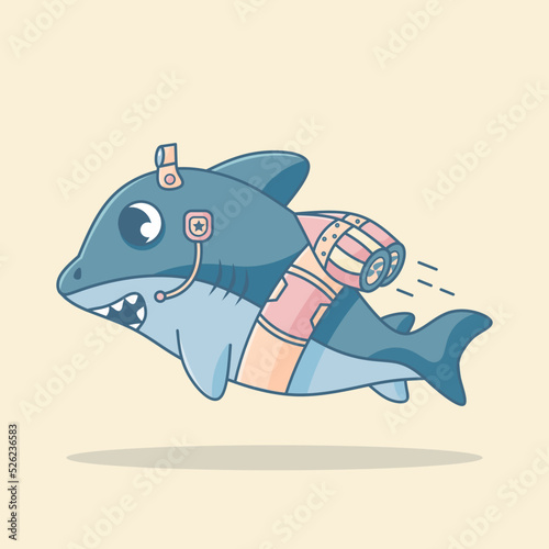 Cute Spy Shark Character illustration